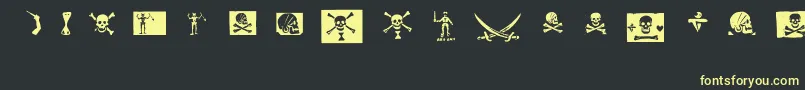 Fonte pirates pw – fontes amarelas em um fundo preto