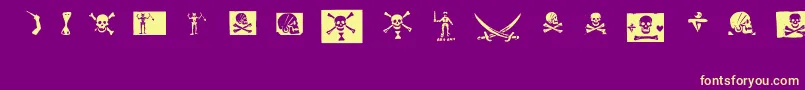 pirates pw Font – Yellow Fonts on Purple Background