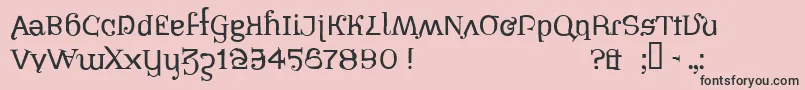 Czcionka PIRATESBONNEY – czarne czcionki na różowym tle