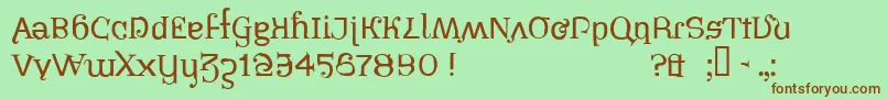 Czcionka PIRATESBONNEY – brązowe czcionki na zielonym tle