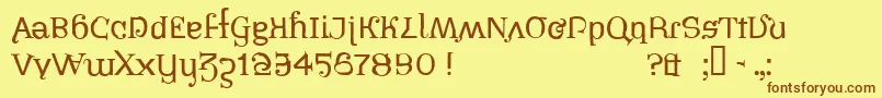 Czcionka PIRATESBONNEY – brązowe czcionki na żółtym tle