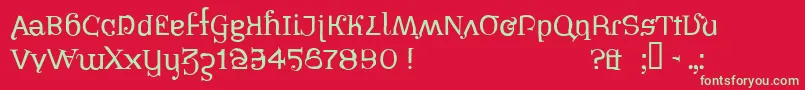 フォントPIRATESBONNEY – 赤い背景に緑の文字