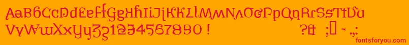 フォントPIRATESBONNEY – オレンジの背景に赤い文字