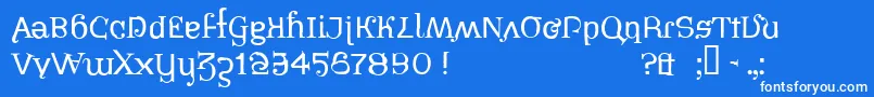 Czcionka PIRATESBONNEY – białe czcionki na niebieskim tle