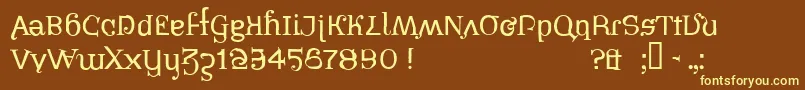 Czcionka PIRATESBONNEY – żółte czcionki na brązowym tle