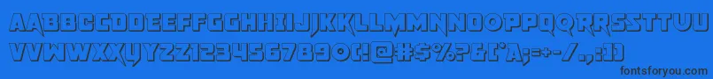 Fonte pistoleer3d – fontes pretas em um fundo azul