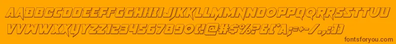 pistoleer3dital Font – Brown Fonts on Orange Background