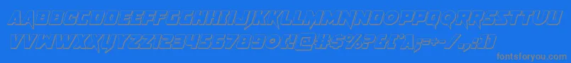 pistoleer3dital Font – Gray Fonts on Blue Background