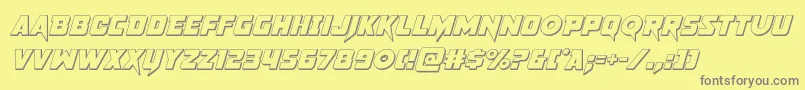 pistoleer3dital Font – Gray Fonts on Yellow Background