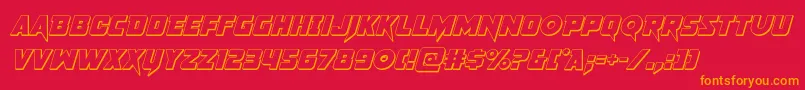 pistoleer3dital Font – Orange Fonts on Red Background
