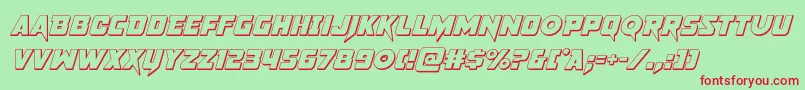 フォントpistoleer3dital – 赤い文字の緑の背景