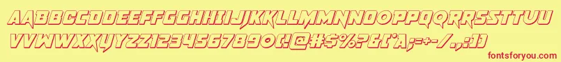 pistoleer3dital Font – Red Fonts on Yellow Background