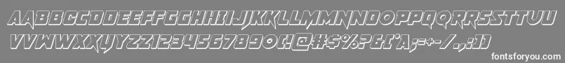 フォントpistoleer3dital – 灰色の背景に白い文字