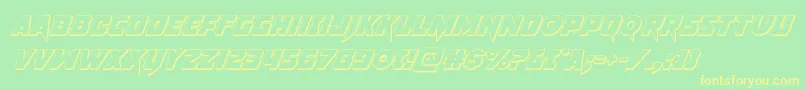 pistoleer3dsuperital Font – Yellow Fonts on Green Background