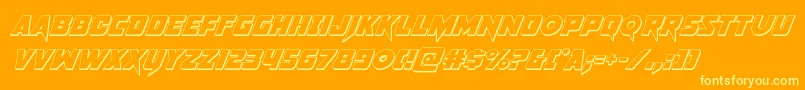 pistoleer3dsuperital Font – Yellow Fonts on Orange Background