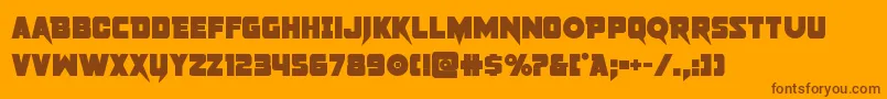 Saiba mais sobre a fonte pistoleerbold Fonte pistoleerbold – fontes marrons em um fundo laranja