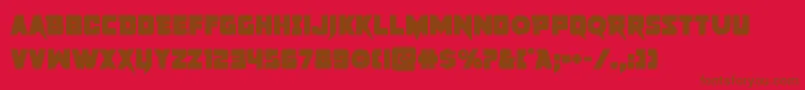 pistoleerbold-Schriftart – Braune Schriften auf rotem Hintergrund