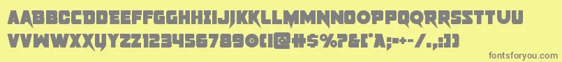 フォントpistoleerbold – 黄色の背景に灰色の文字