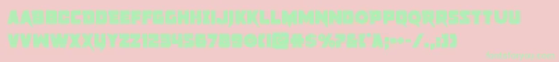 pistoleerbold-Schriftart – Grüne Schriften auf rosa Hintergrund