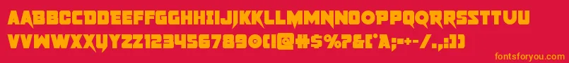 pistoleerbold-Schriftart – Orangefarbene Schriften auf rotem Hintergrund