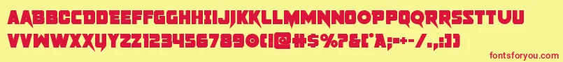pistoleerbold Font – Red Fonts on Yellow Background