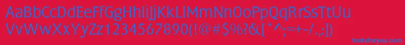 EsotericaThinLight Font – Blue Fonts on Red Background