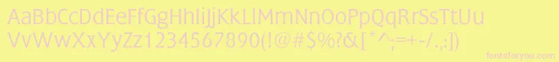EsotericaThinLight Font – Pink Fonts on Yellow Background