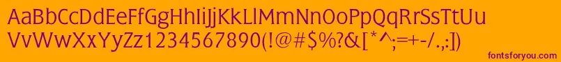 EsotericaThinLight Font – Purple Fonts on Orange Background