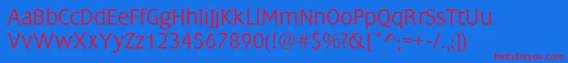 EsotericaThinLight Font – Red Fonts on Blue Background