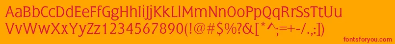 EsotericaThinLight Font – Red Fonts on Orange Background