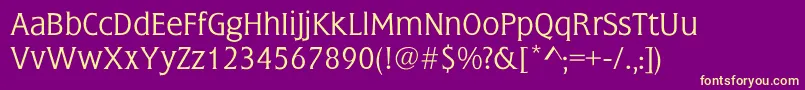 EsotericaThinLight Font – Yellow Fonts on Purple Background