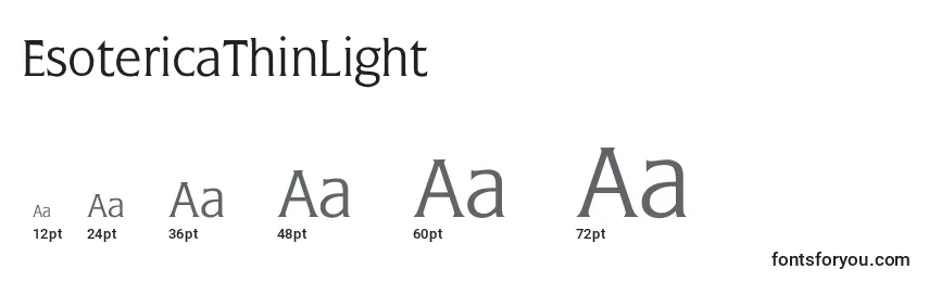 Размеры шрифта EsotericaThinLight