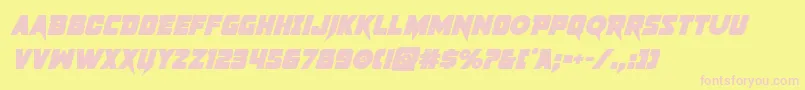 pistoleerboldital Font – Pink Fonts on Yellow Background