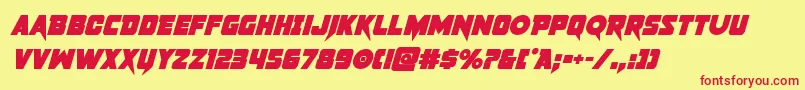 pistoleerboldital Font – Red Fonts on Yellow Background