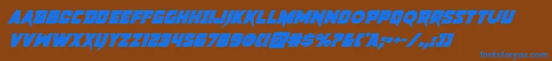 pistoleerboldsuperital Font – Blue Fonts on Brown Background