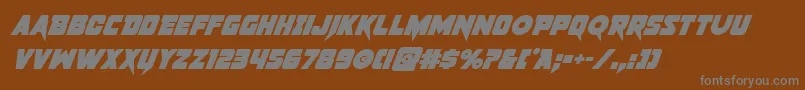 pistoleerboldsuperital Font – Gray Fonts on Brown Background