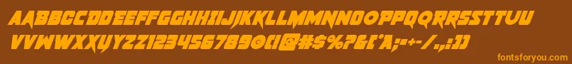 pistoleerboldsuperital Font – Orange Fonts on Brown Background