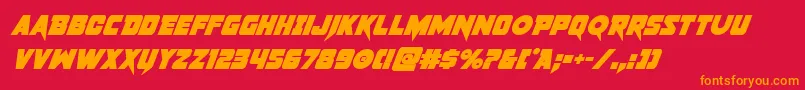 pistoleerboldsuperital Font – Orange Fonts on Red Background