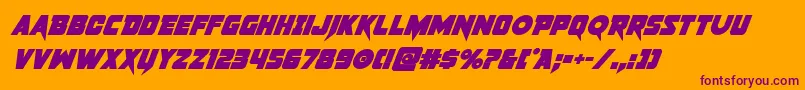 Шрифт pistoleerboldsuperital – фиолетовые шрифты на оранжевом фоне
