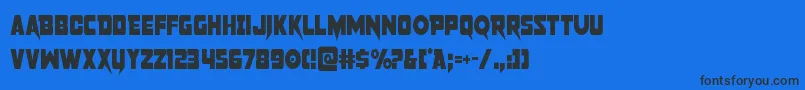 pistoleercond Font – Black Fonts on Blue Background