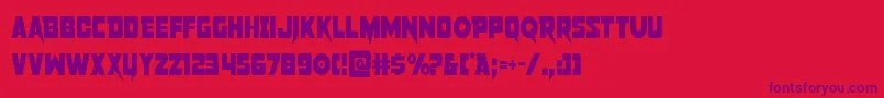 pistoleercond Font – Purple Fonts on Red Background