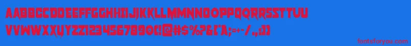 フォントpistoleercond – 赤い文字の青い背景