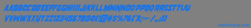 pistoleercondsuperital-Schriftart – Blaue Schriften auf grauem Hintergrund