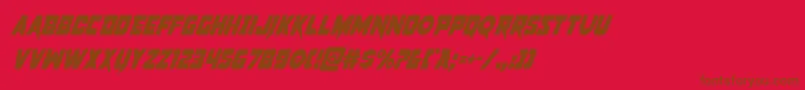 pistoleercondsuperital Font – Brown Fonts on Red Background