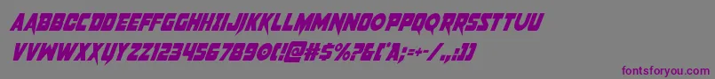 pistoleercondsuperital Font – Purple Fonts on Gray Background