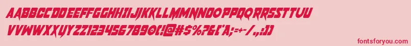 pistoleercondsuperital Font – Red Fonts on Pink Background