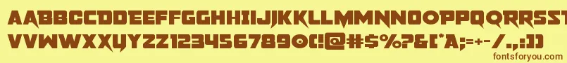 pistoleerexpand Font – Brown Fonts on Yellow Background