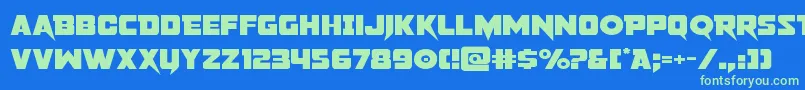 pistoleerexpand Font – Green Fonts on Blue Background