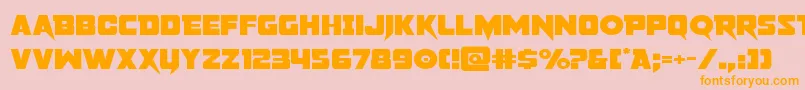 フォントpistoleerexpand – オレンジの文字がピンクの背景にあります。