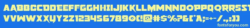 pistoleerexpand Font – Yellow Fonts on Blue Background